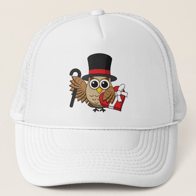 Gorra De Camionero Lechuza sofisticada con caja de chocolate para el  (Anverso)