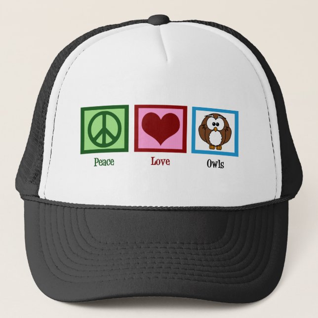 Gorra De Camionero Lechuzas de amor por la paz (Anverso)