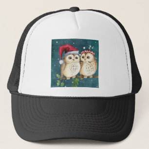 Gorra De Camionero Lechuzas de navidades-cereza