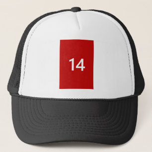 Gorra De Camionero Legendario Nº 14 en rojo y blanco