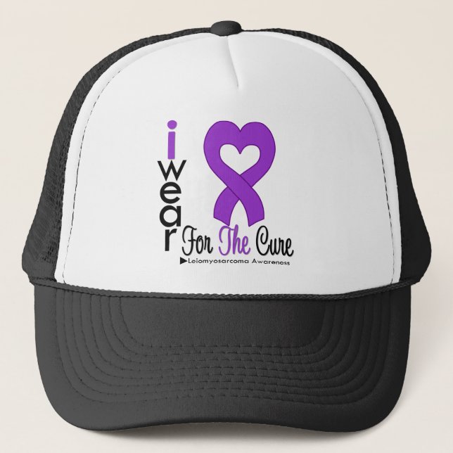 Gorra De Camionero Leiomiosarcoma Llevo Cinta Morada Para La Cura (Anverso)