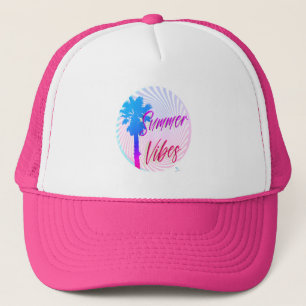Gorra De Camionero Lema Caliente del Árbol de Palma Neon de Vibracion