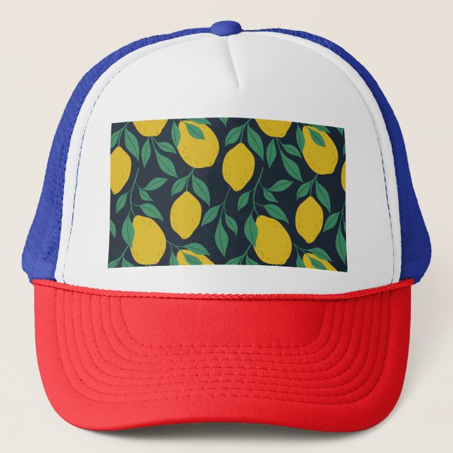 Gorra De Camionero Lemones coloridos: Vibrancia de mano. (Anverso)