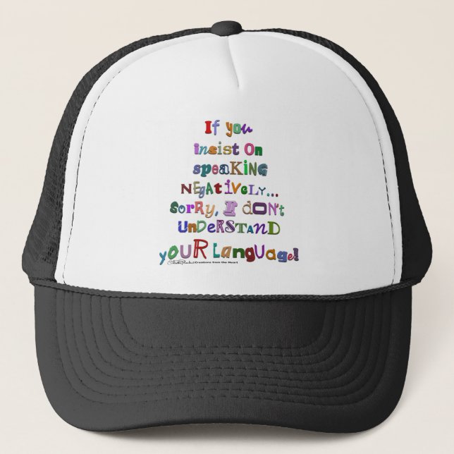 Gorra De Camionero Lenguaje negativo (Anverso)