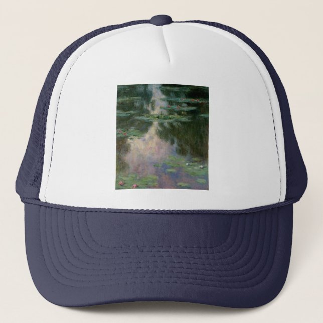 Gorra De Camionero LEÑOS DE AGUA EN EL ESTANQUE VERDE ROSA DE Claude  (Anverso)