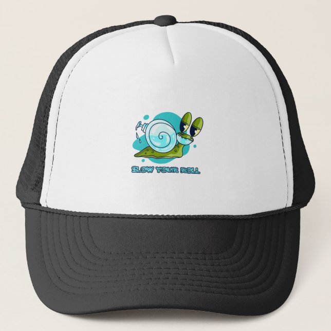 Gorra De Camionero Lenta tu divertido caracol con Sanitizer (Anverso)