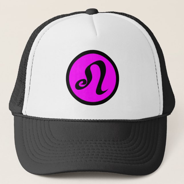 Gorra De Camionero Leo Magenta Black Circle Escudo (Anverso)