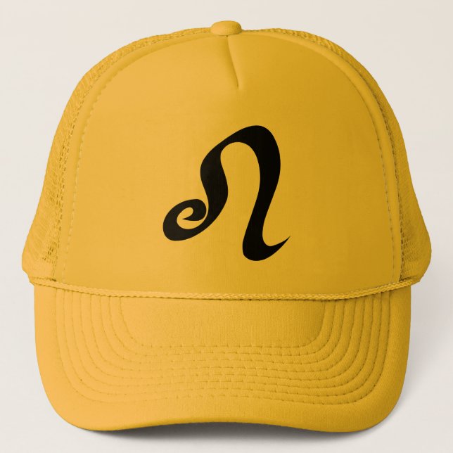 Gorra De Camionero Leo Zodiac Rótulo Yellow Gold (Anverso)