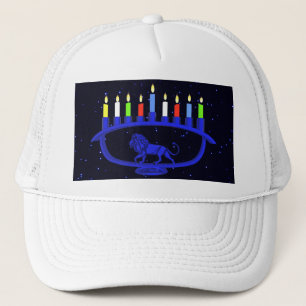 Gorra De Camionero León azul Menorah