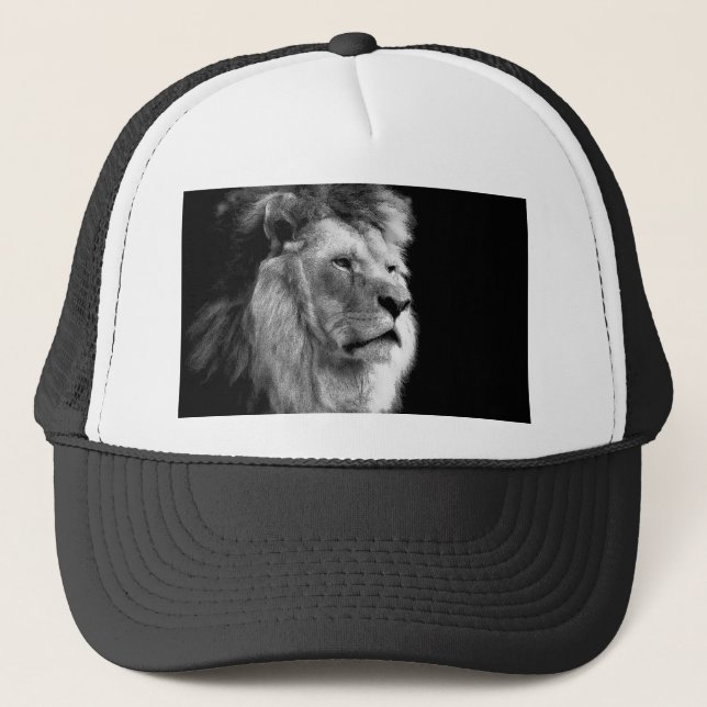 Gorra De Camionero León blanco negro (Anverso)