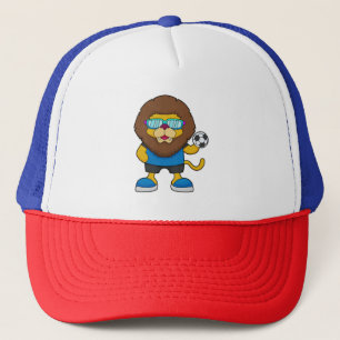 Gorra De Camionero León como jugador de fútbol con fútbol