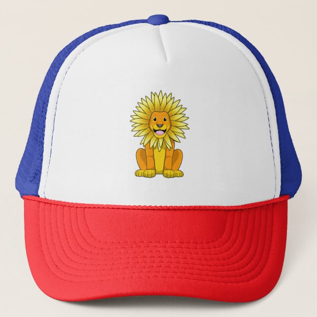 Gorra De Camionero León con flor de girasol (Anverso)