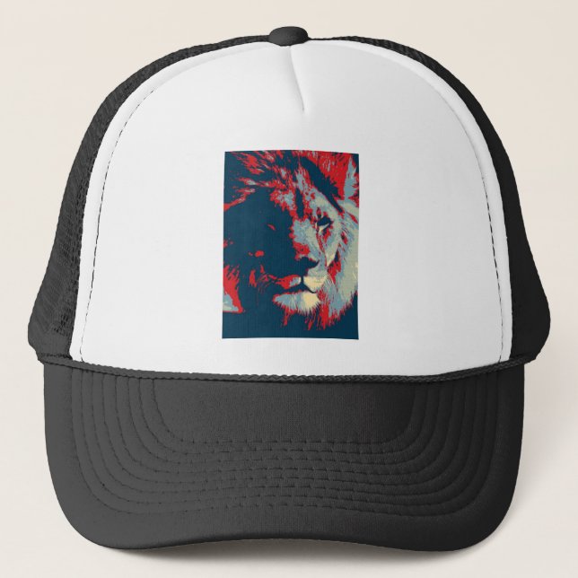 Gorra De Camionero León de arte pop (Anverso)