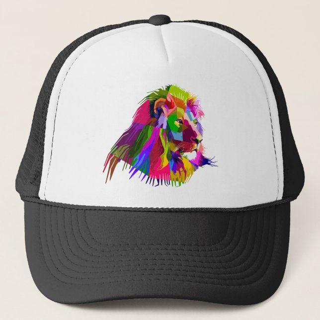 Gorra De Camionero León Geométrico Prismático (Anverso)