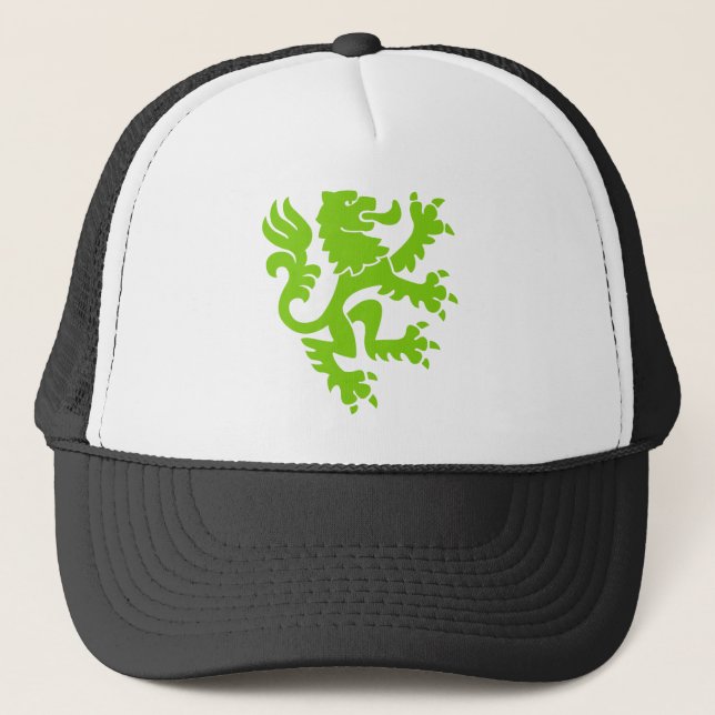 Gorra De Camionero León heráldico 01 - Verde marciano (Anverso)