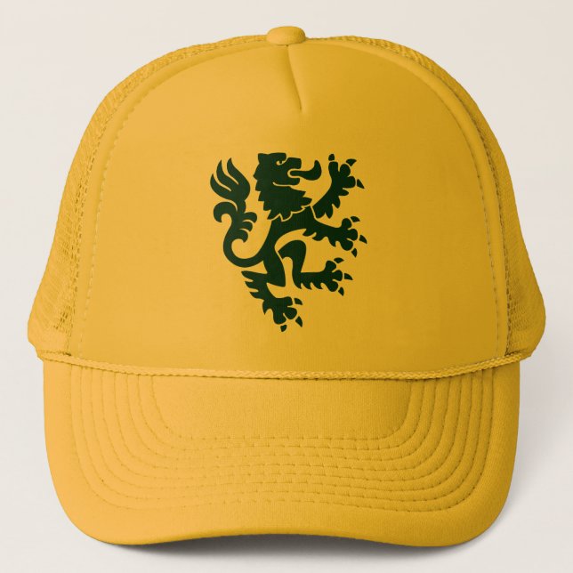 Gorra De Camionero León heráldico 01 - Verde oscuro (Anverso)