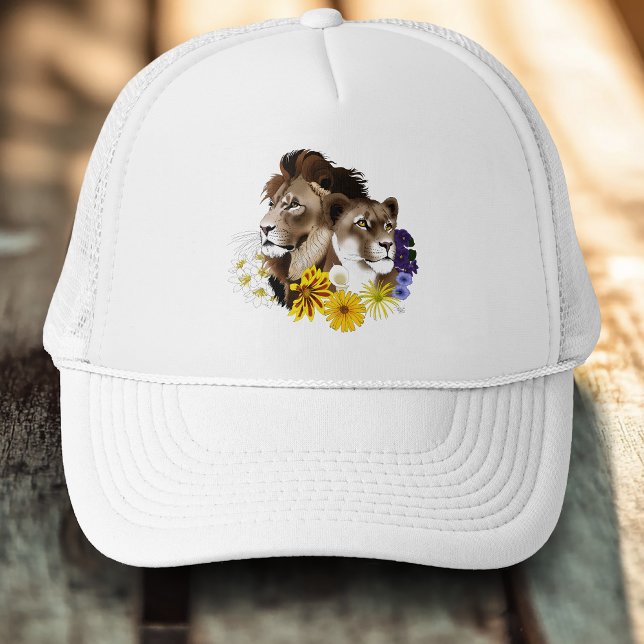 Gorra De Camionero León Leona Floral Verde  (Subido por el creador)