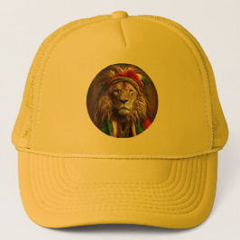 Gorra De Camionero León Masculino Vestido Con Rastafario