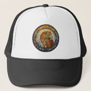 Gorra De Camionero Leopardo con tonos cálidos y fríos