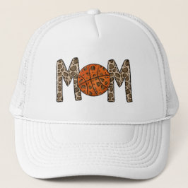Gorra De Camionero Leopardo de la mamá del baloncesto