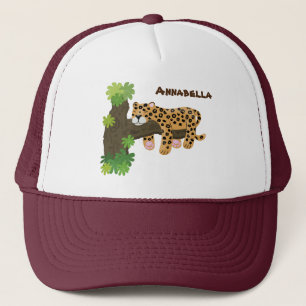 Gorra De Camionero Leopardo lindo durmiendo en un ilustracion de pers