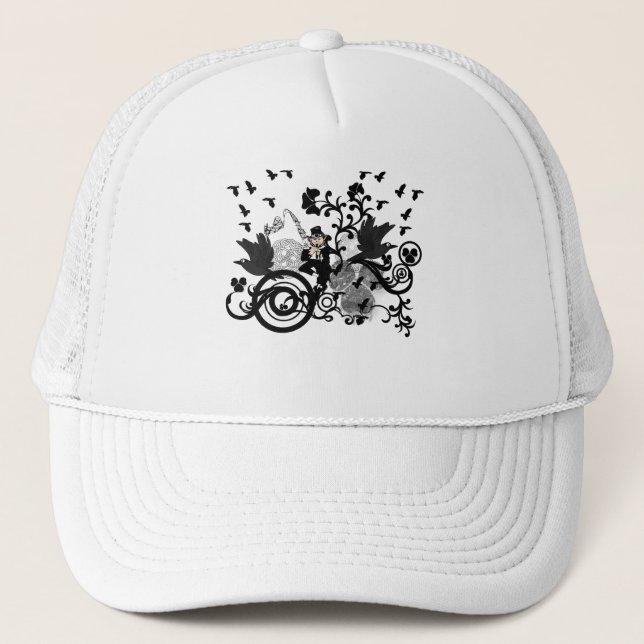 Gorra De Camionero Leprechaun en negro (Anverso)