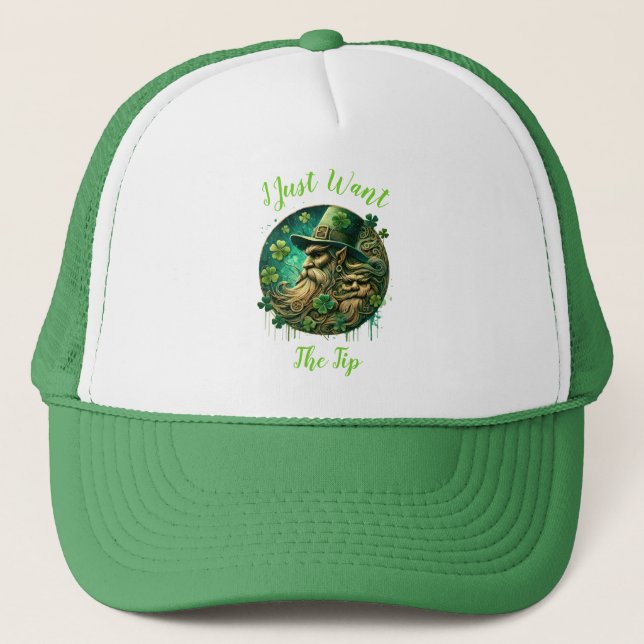 Gorra De Camionero Leprechaun Mischievado Salvando Una Pinta (Anverso)