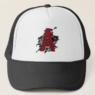 Gorra De Camionero Letra A de escarlata