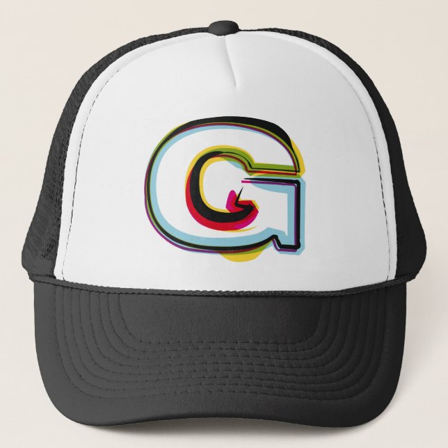 Gorra De Camionero Letra abstracta y colorida G (Anverso)