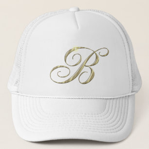 Gorra De Camionero Letra B de monograma dorado