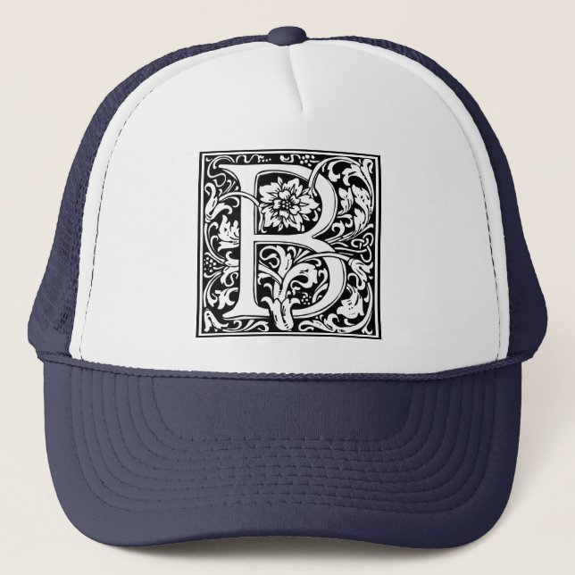 Gorra De Camionero Letra B monograma medieval inicial (Anverso)
