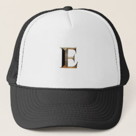 Gorra De Camionero Letra clásica "E" monograma impreso monocromo