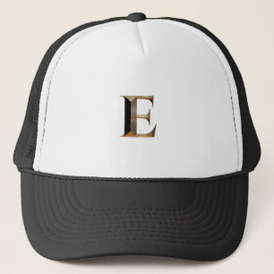 Gorra De Camionero Letra clásica "E" monograma impreso monocromo