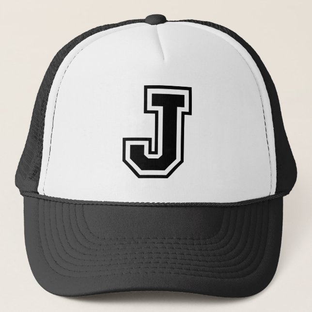 Gorra De Camionero Letra clásica "J" Trucker Hat (Anverso)