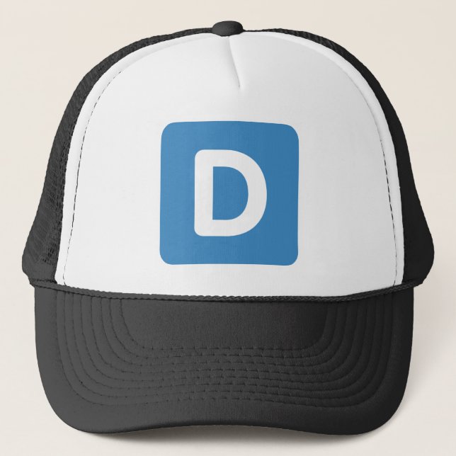 Gorra De Camionero Letra D - gorjeo de la emoji (Anverso)