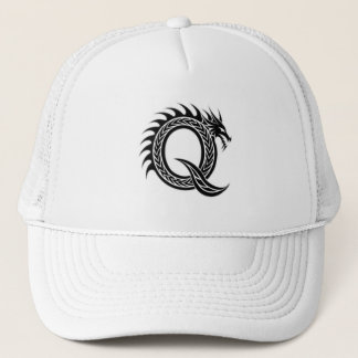 Gorra De Camionero Letra de dragón Q – Diseño único de alfabeto de dr