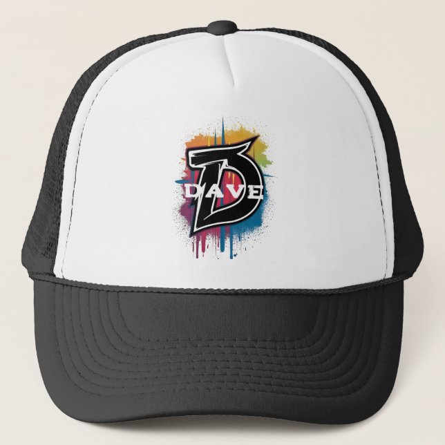 Gorra De Camionero Letra de estilo graffiti "D" Personalizable monogr (Anverso)
