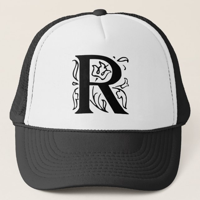 Gorra De Camionero Letra de fantasía R (Anverso)