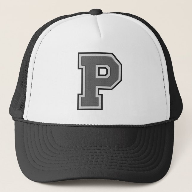 Gorra De Camionero Letra gris P (Anverso)