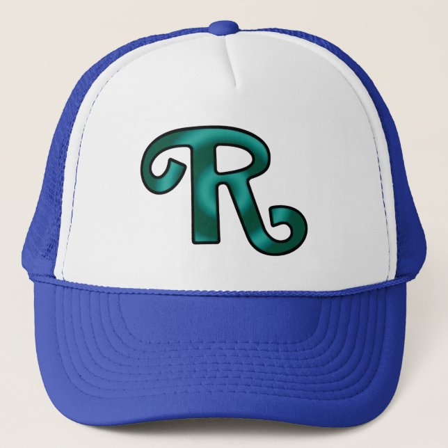 Gorra De Camionero Letra groovy "R" inicial (Anverso)