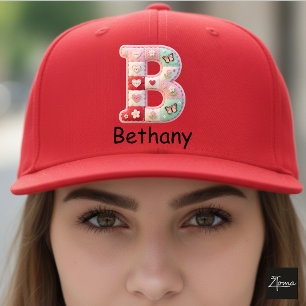 Gorra De Camionero Letra Inicial B de Colcha de Parche en Nido