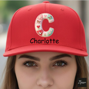 Gorra De Camionero Letra Inicial C de Colcha de Parche con Bordado pa