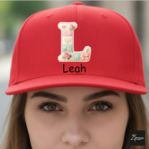Gorra De Camionero Letra Inicial L de Colcha de Parche en Nido