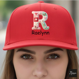 Gorra De Camionero Letra Inicial R de Colcha de Parche de Guardería