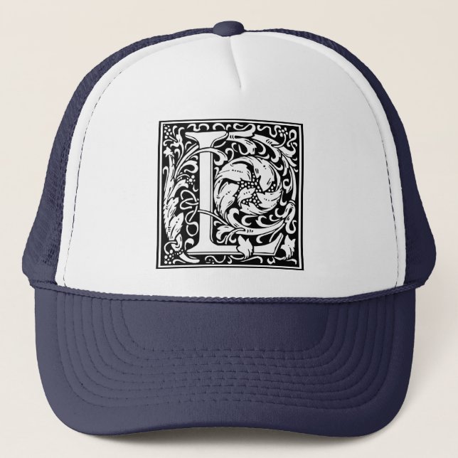Gorra De Camionero Letra L Monograma medieval Art Nouveau (Anverso)