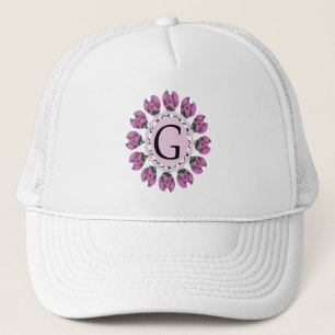 Gorra De Camionero Letra mayúscula G monograma floral