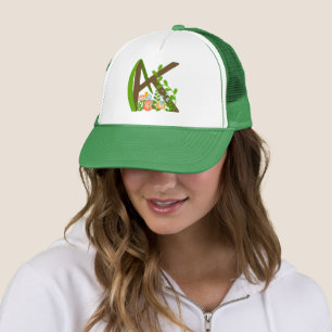 Gorra De Camionero Letra mayúscula monograma floral K