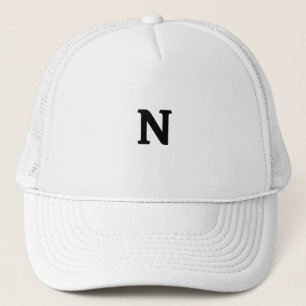 Gorra De Camionero Letra N personalizada en color blanco Monograma