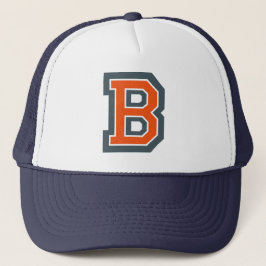 Gorra De Camionero Letra naranja 'B' Monogramada