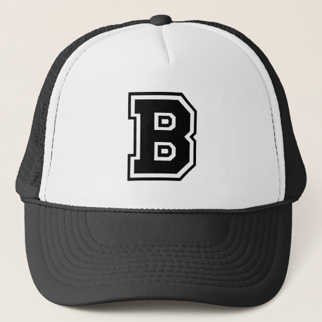 Gorra De Camionero Letra negra "B" inicial (Anverso)